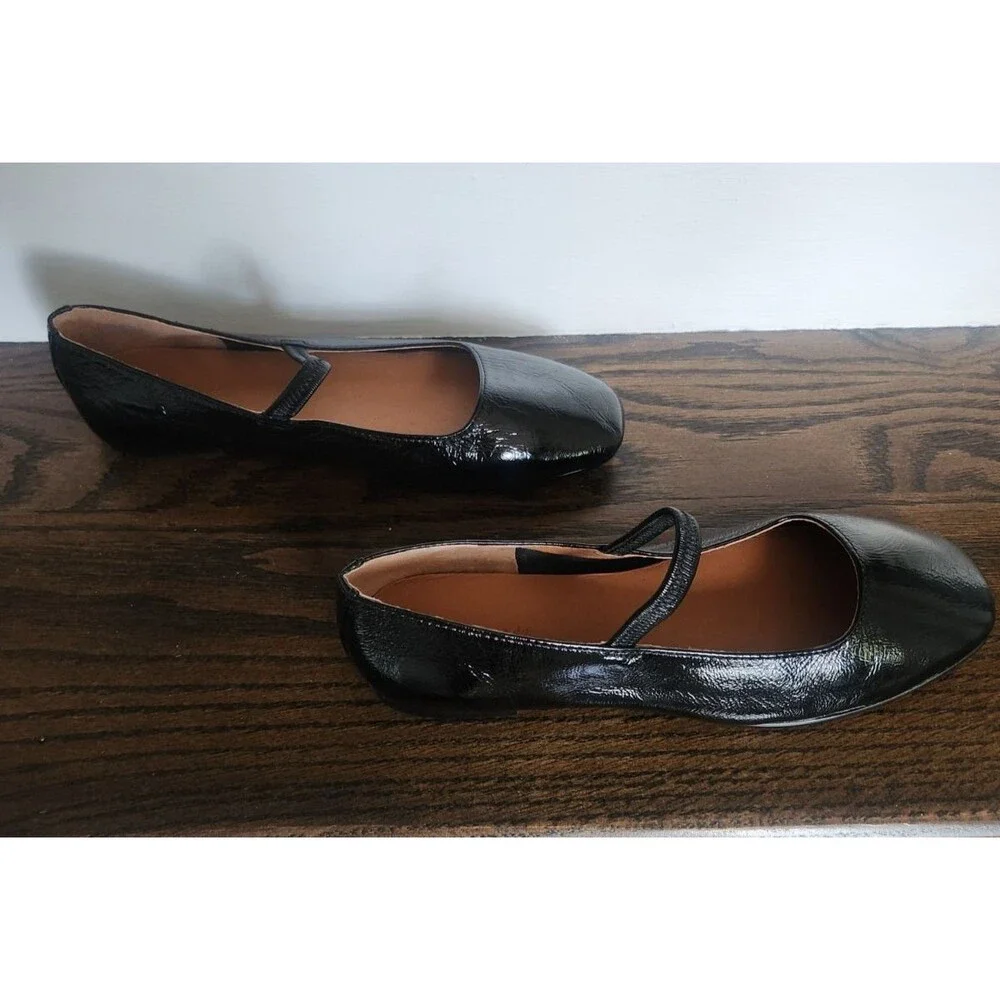 NEW Madewell The Greta Mary Jane Flats Patent Leather Shoes Ballet Black Size 7